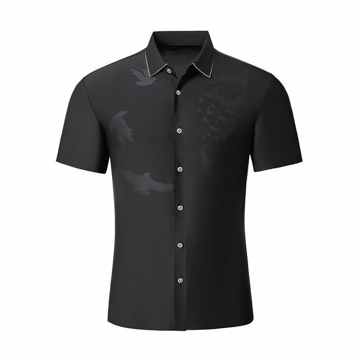 Shadow Beast Jacquard SS Shirt BLACK/GOLD