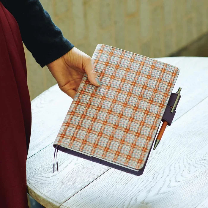 Shirt Fabric: Brownie Plaid [Hobonichi Cousin (A5) Techo Cover] (Cover Only)