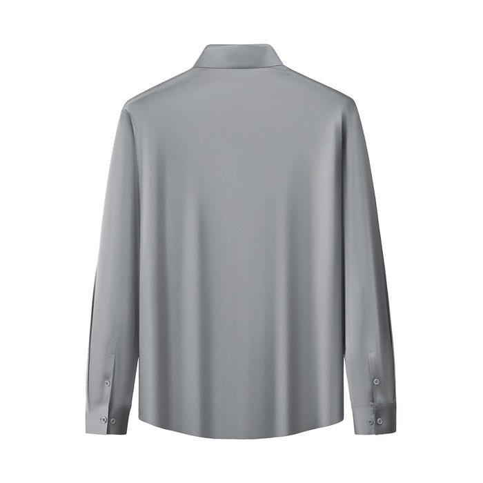 SIGNATURE SATIN STITCHLESS LS Shirt GREY