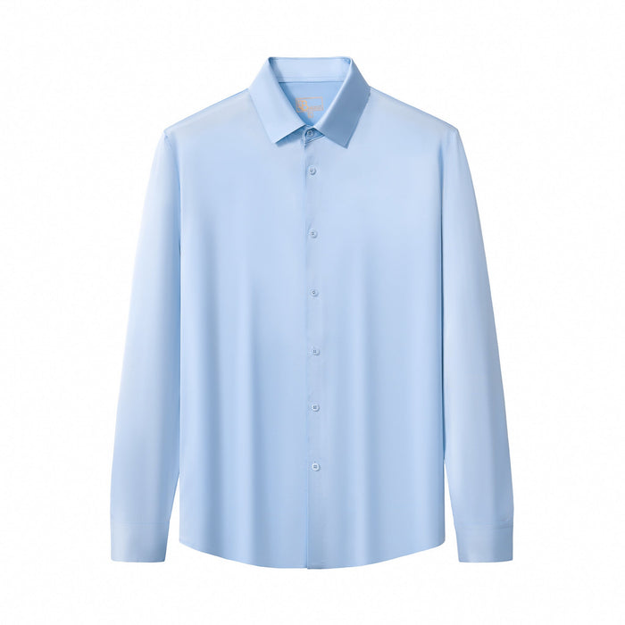 SIGNATURE SATIN STITCHLESS LS Shirt SKY BLUE