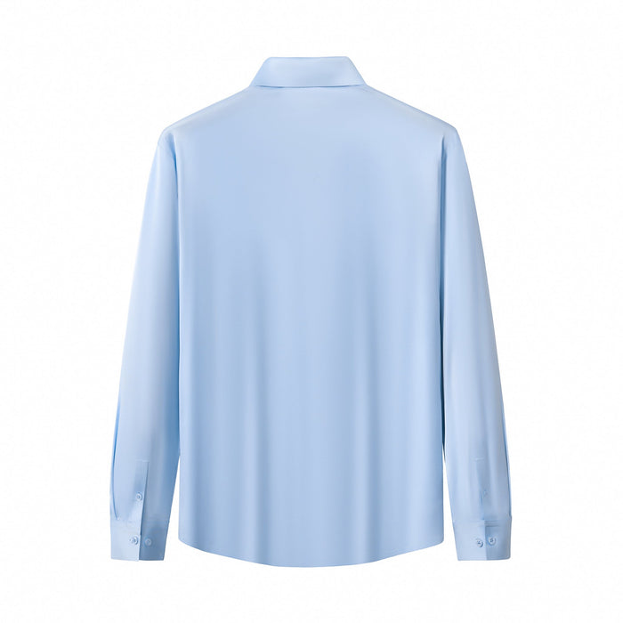 SIGNATURE SATIN STITCHLESS LS Shirt SKY BLUE