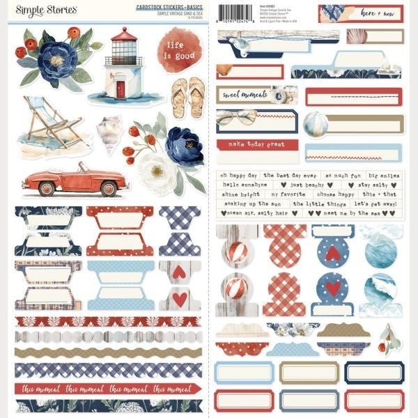 Simple Vintage Sand & Sea - Stickers - Basics
