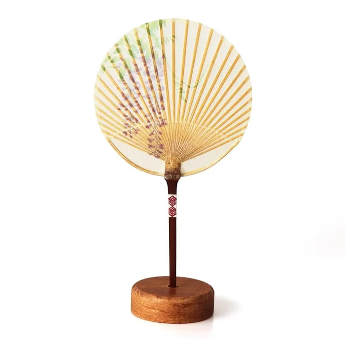 Small Mizu Uchiwa (Water Fan) - Wisteria -, Japanaese paper fan