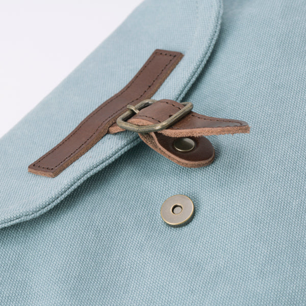 Small Shoulder Bag - Postal Mail Carrier Bag Design / Feather Gray -, Cross Body Bag