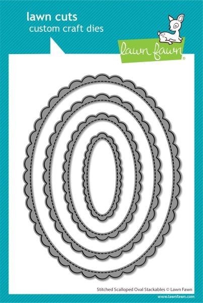 Stitched Scalloped Oval Stackables - Dies