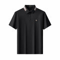 Stripe Collar Performance Polo – El Baron BLACK
