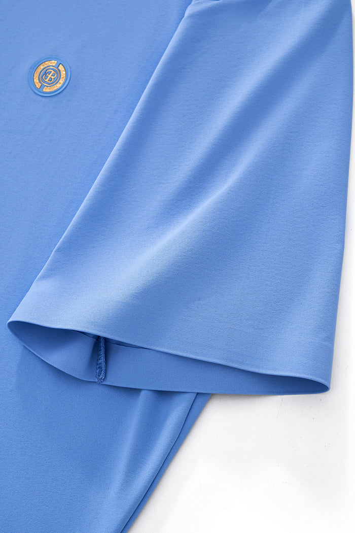 Stripe Collar Performance Polo – El Baron BLUE