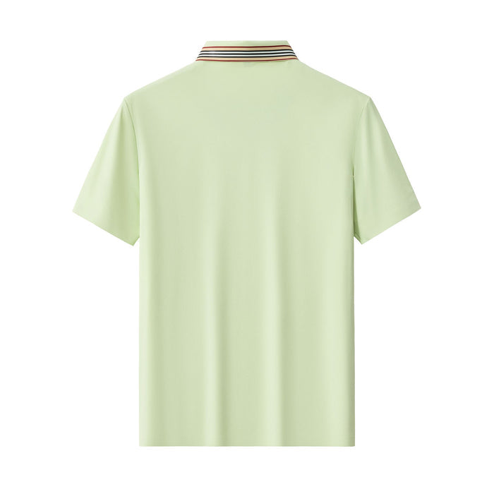Stripe Collar Performance Polo – El Baron GREEN