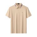 Stripe Collar Performance Polo – El Baron KHAKI