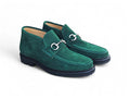Suede Ankle Boot with Horsebit