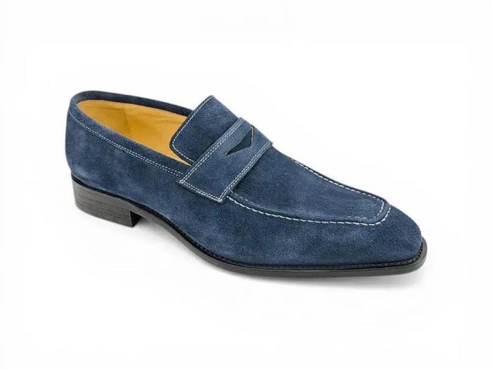 Suede Penny Loafer contrast stitching