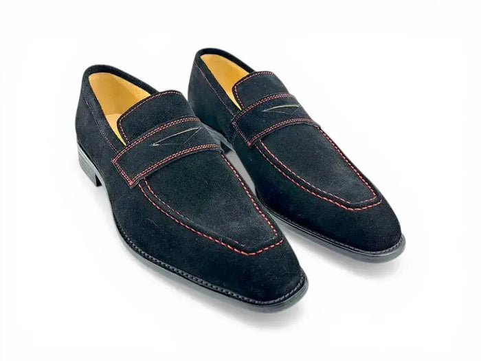 Suede Penny Loafer contrast stitching