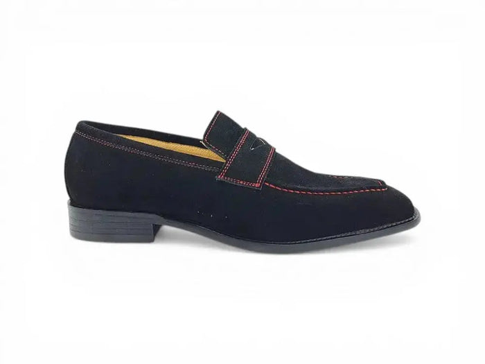Suede Penny Loafer contrast stitching