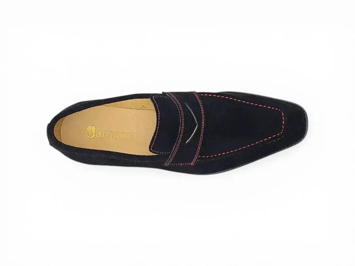 Suede Penny Loafer contrast stitching
