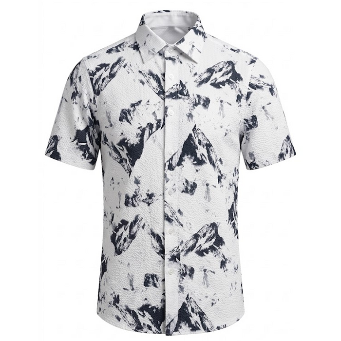 Suslo Couture White Marble Collar Shirt