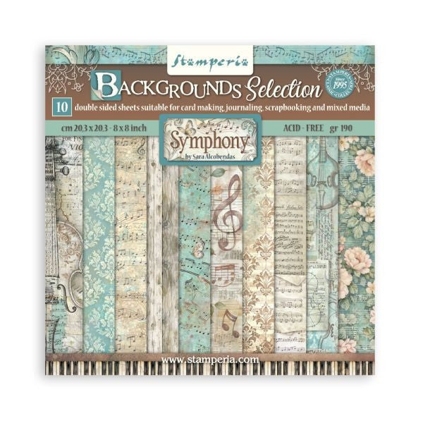 Symphony - 8x8 Paper Pad - Backgrounds