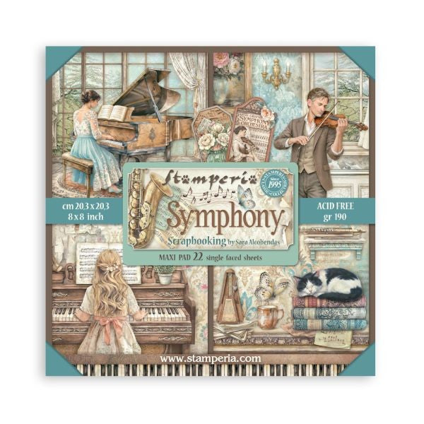 Symphony - 8x8 Paper Pad - Maxi (Single Sided)