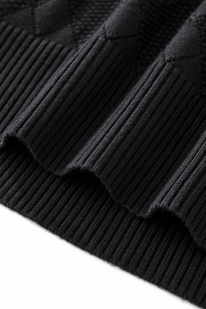 Textura Diamond Knit LS BLACK
