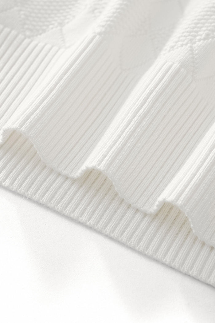 Textura Diamond Knit LS WHITE