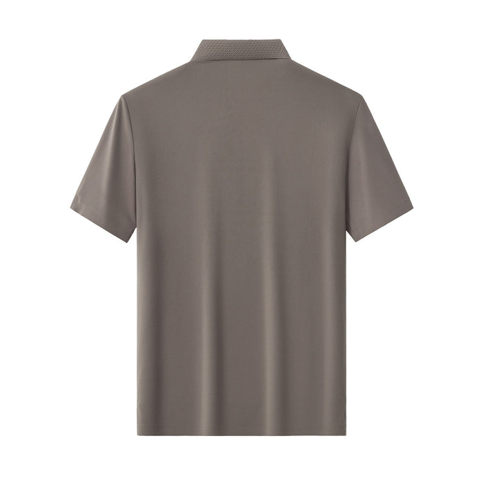Textured Collar Performance Polo – El Baron KHAKI