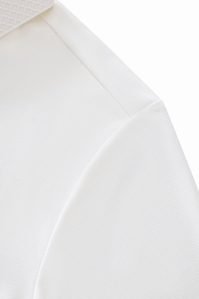 Textured Collar Performance Polo – El Baron WHITE