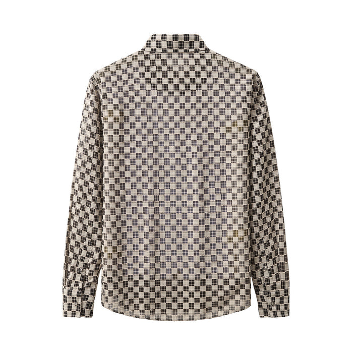 Textured Grid Shirt GREY
