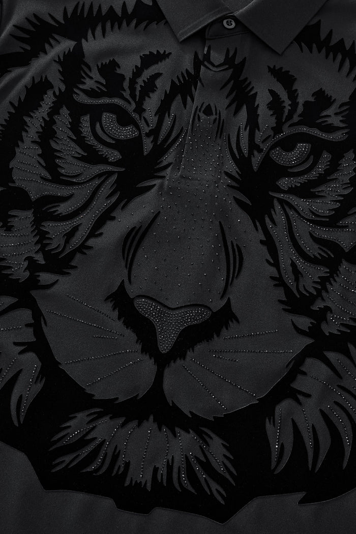 Tiger’s Wrath Embellished Polo BLACK