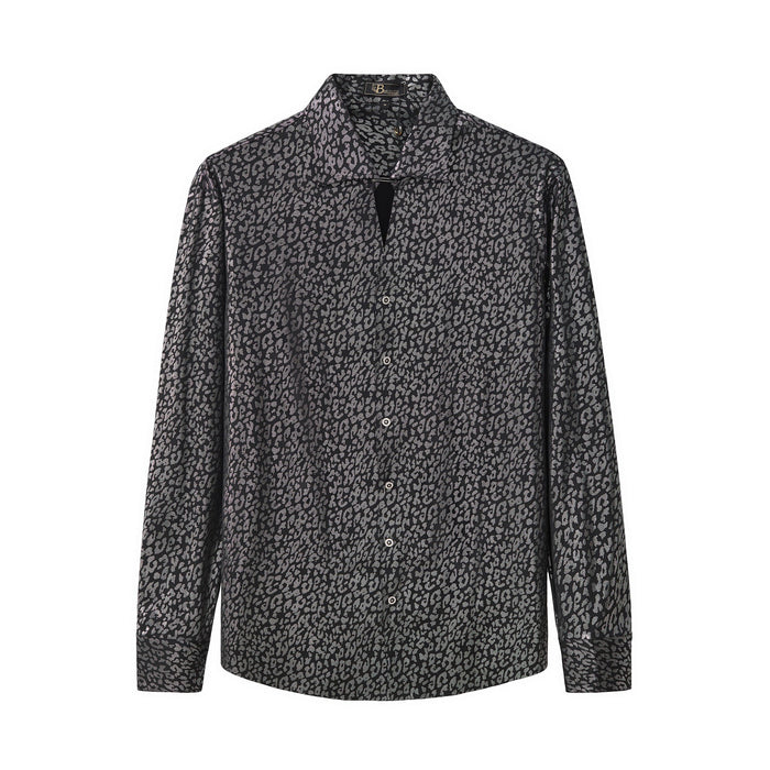 Tonal Leopard Shirt BLACK