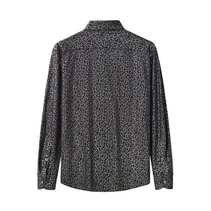 Tonal Leopard Shirt BLACK