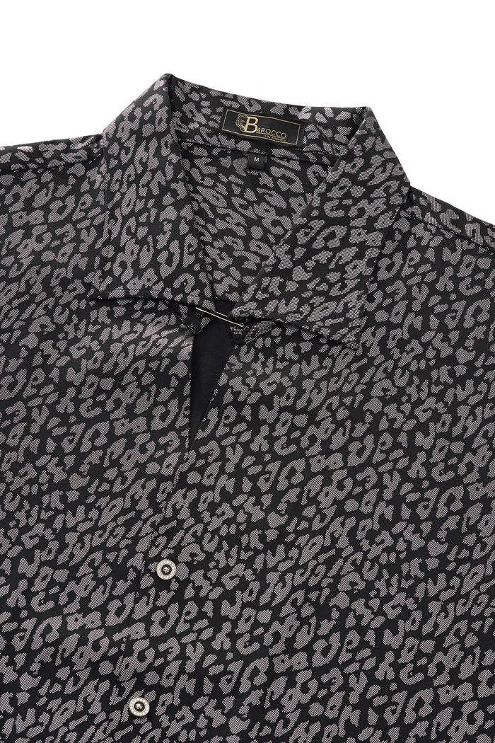 Tonal Leopard Shirt BLACK
