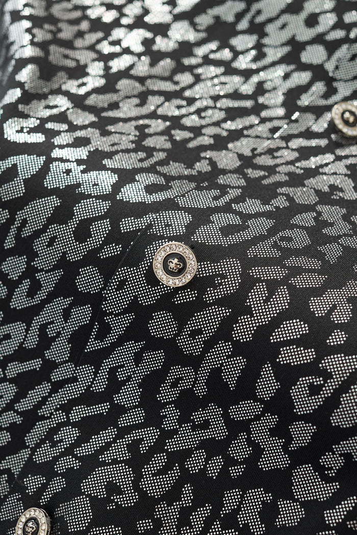 Tonal Leopard Shirt BLACK