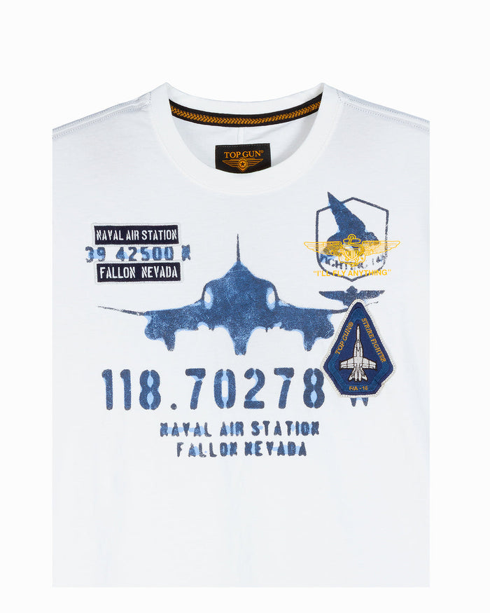 Top Gun "Naval Air Station" Tee - White
