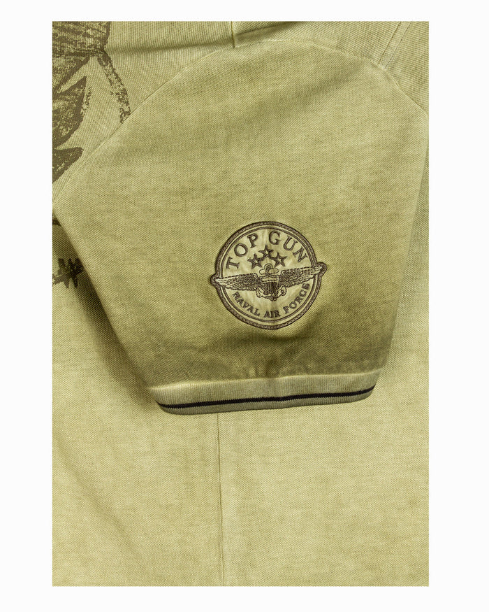 Top Gun "Vintage Eagle Flying Legend" Polo - Olive