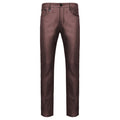Versatile Vogue Metallic Jeans WINE - Dudes Boutique