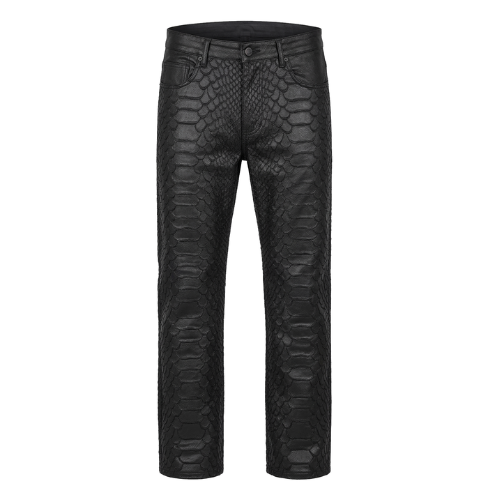 Waimea Black Embroidered Python Waxed Denim Jeans
