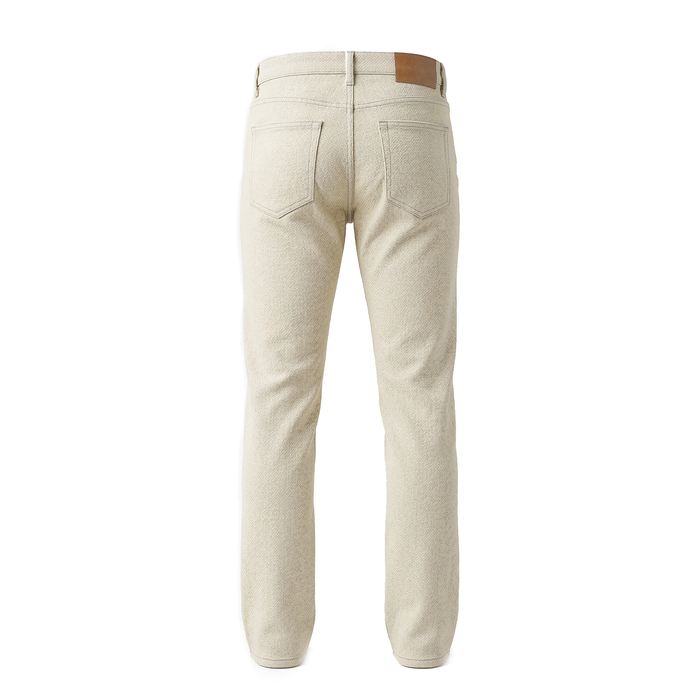 Waimea Off-White Rhinestone Skeleton Denim Jeans