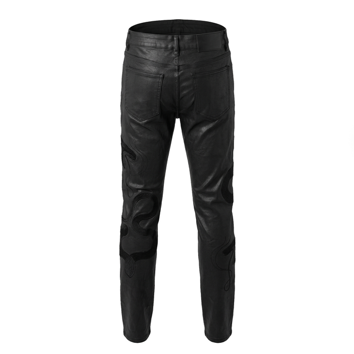 Waimea Snake Appliqué Wax Denim Jeans