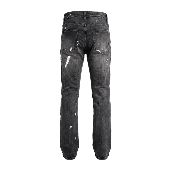 Waimea Washed Black Ripped Paint Splatter Jeans