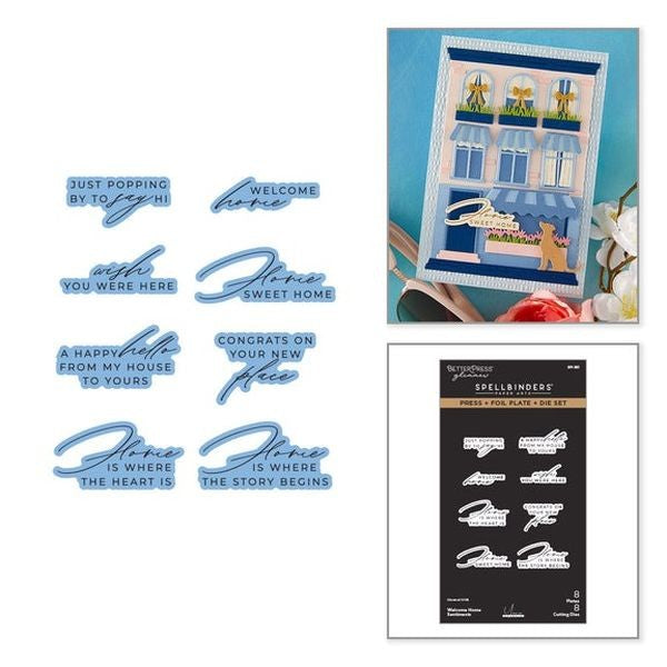Welcome Home Sentiments - Press & Foil Plate & Die