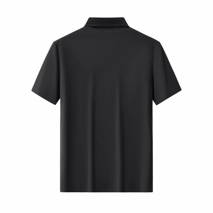 Zip Placket Performance Polo – El Baron BLACK