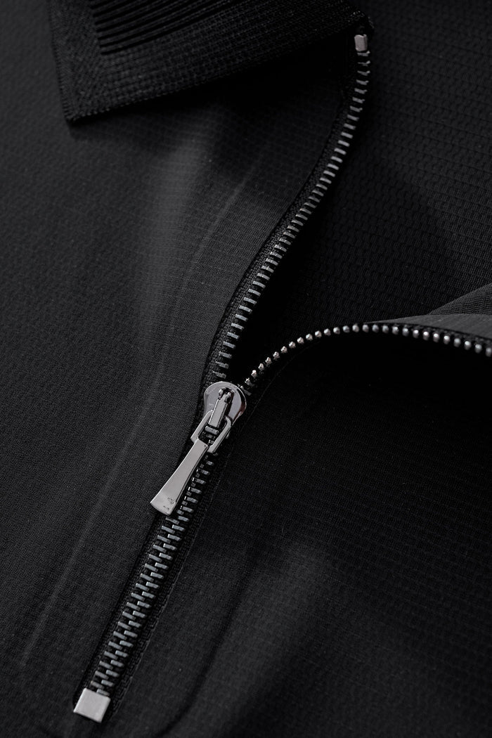 Zip Placket Performance Polo – El Baron BLACK