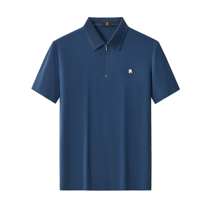Zip Placket Performance Polo – El Baron DARK BLUE