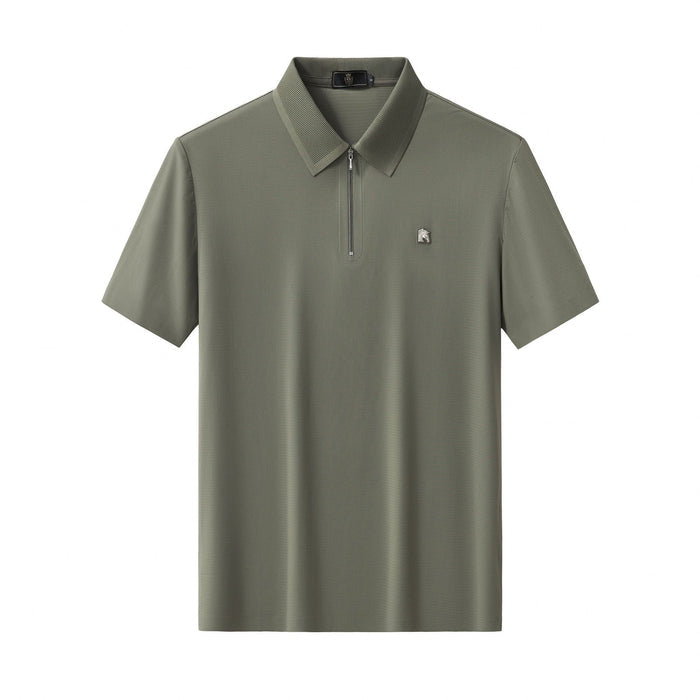 Zip Placket Performance Polo – El Baron DARK GREEN